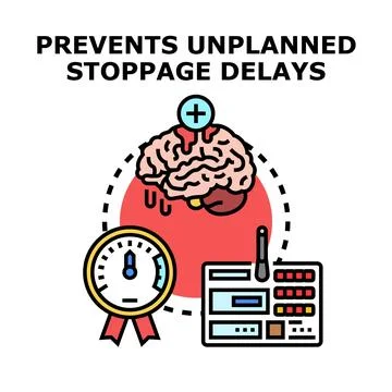 Preventing unplanned downtime and optimizing project schedule Illustrazione stock