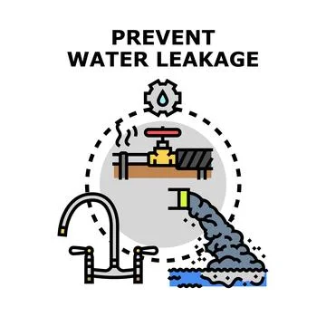 Preventing water leakage vector concept illustration Stock Illustration
