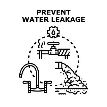 Preventing water leakage vector concept illustration Stock Illustration