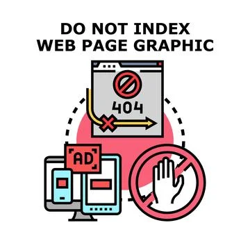 Preventing web page indexing and online advertising access 库存插图
