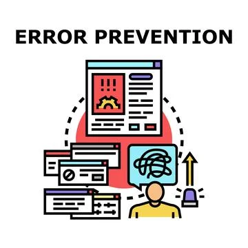 Preventing website errors and troubleshooting online problems Stock Illustration