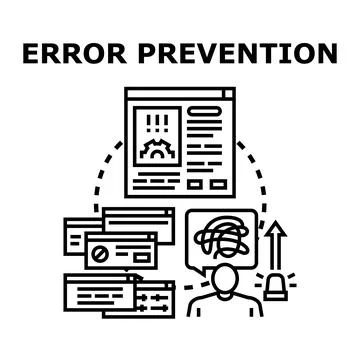 Preventing website errors and troubleshooting online problems Stock Illustration