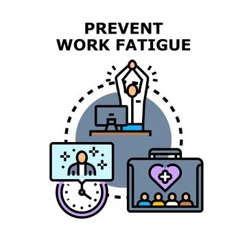 Preventing work fatigue and burnout with corporate well being Stock Illustration