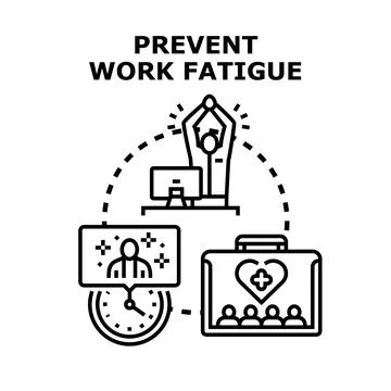 Preventing work fatigue and burnout with corporate well being Illustrazione stock