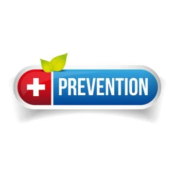 Prevention button vector icon Illustrazione stock