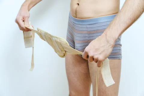 Prevention inguinal hernia. Stock Photos