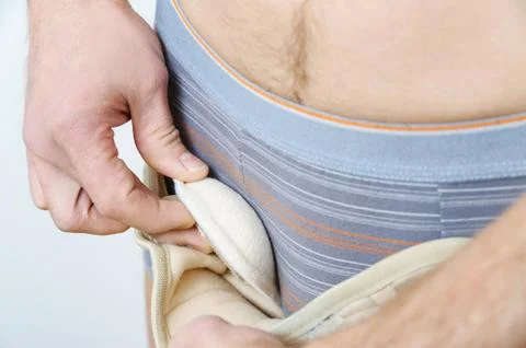 Prevention inguinal hernia. Stock Photos