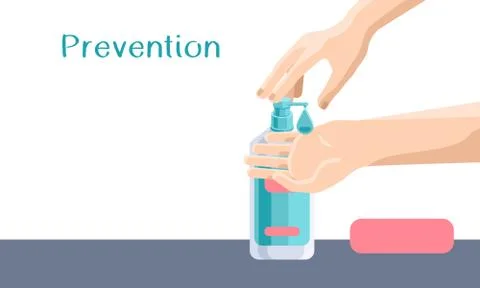 Prevention text on white backdrop with copy space. Stock Illustration