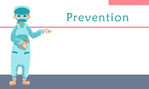 Prevention text on white backdrop with copy space. Stock Illustration