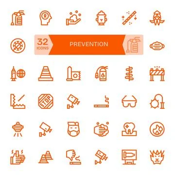 Prevention Vector Icon Repository containing 32 Bold Line Retina Ready Edit.. Stock Illustration