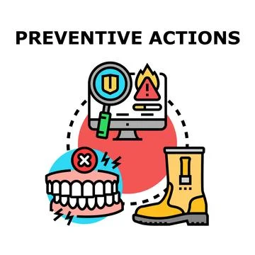 Preventive actions concept developing across different fields Stock Illustration