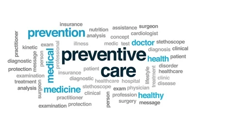 Preventive care animated word cloud. Kinetic typography. Stock Footage 101183286