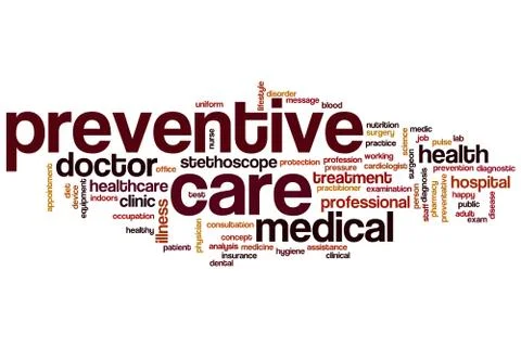 Preventive care word cloud Stock Illustration