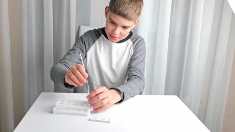 Preventive control of Covid-19 by a self-testing kit at home Stock Footage 165565859
