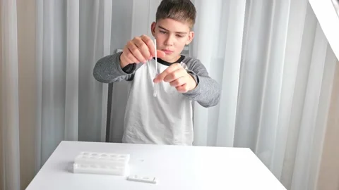 Preventive control of Covid-19 by a self-testing kit at home Stock Footage 165567804