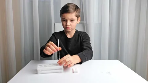 Preventive control of Covid-19 by a self-testing kit at home Video stock 165662736