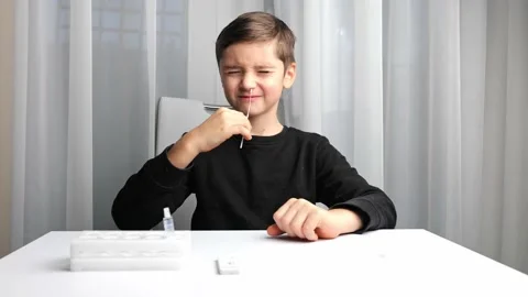 Preventive control of Covid-19 by a self-testing kit at home Stock Footage 165662771