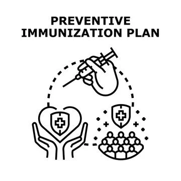 Preventive immunization plan providing health protection and community immuni Illustration