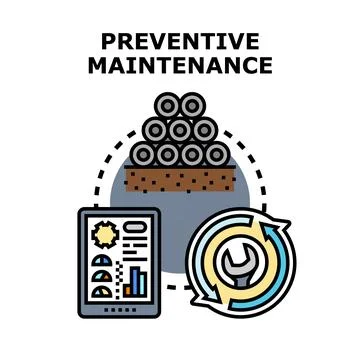 Preventive maintenance icon illustrating system lifecycle management Stock Illustration