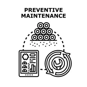 Preventive maintenance icon illustrating system lifecycle management Stock Illustration