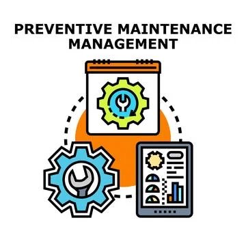 Preventive maintenance management planning scheduling system Stock Illustration