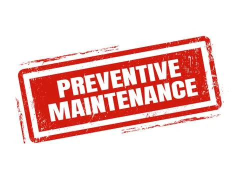 Preventive maintenance red stamp Stock Illustration