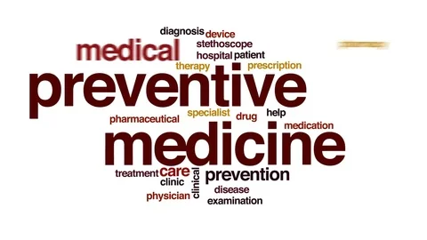 Preventive medicine animated word cloud, text design animation. Stock Footage 71784221