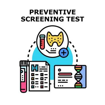 Preventive screening test and medical health examination concept Stock Illustration