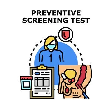 Preventive screening test checking male health for early detection Stock Illustration