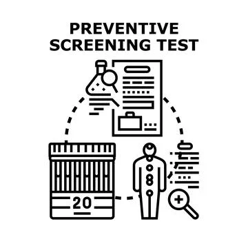 Preventive screening test process for early disease detection Stock Illustration