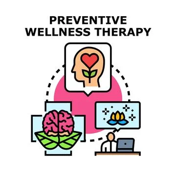 Preventive wellness therapy concept vector health Stock Illustration