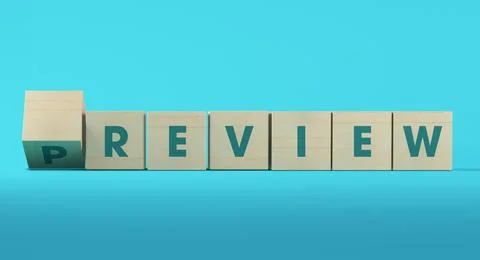 Preview and review cubes 3d rendering Stock Illustration