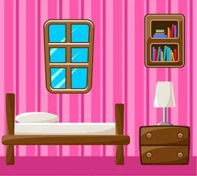 Preview bedroom with design elements Stock Illustration