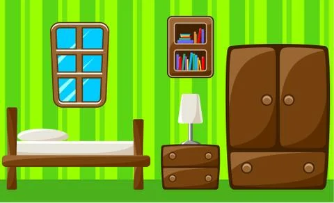 Preview bedroom with design elements. Illustrazione stock