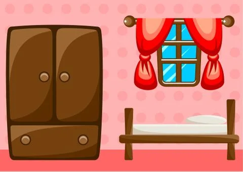 Preview bedroom with design elements Stock Illustration
