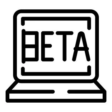 Preview beta version icon outline vector. Debut live version Illustration