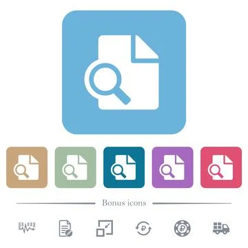 Preview flat icons on color rounded square backgrounds Stock Illustration