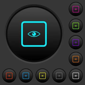 Preview object dark push buttons with color icons 스톡 일러스트