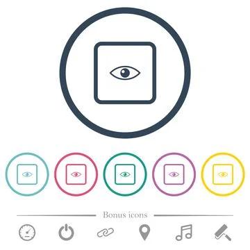 Preview object flat color icons in round outlines 스톡 일러스트