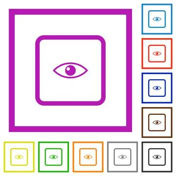 Preview object flat framed icons イラスト素材