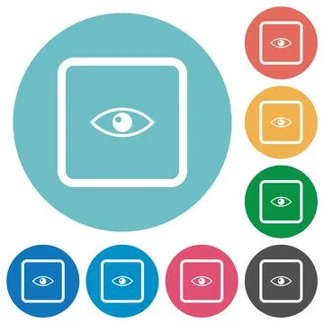 Preview object flat round icons Illustrazione stock