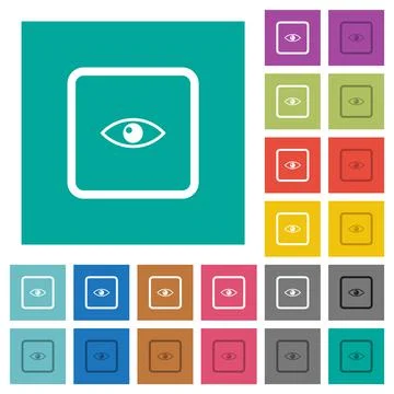 Preview object square flat multi colored icons Stock Illustration