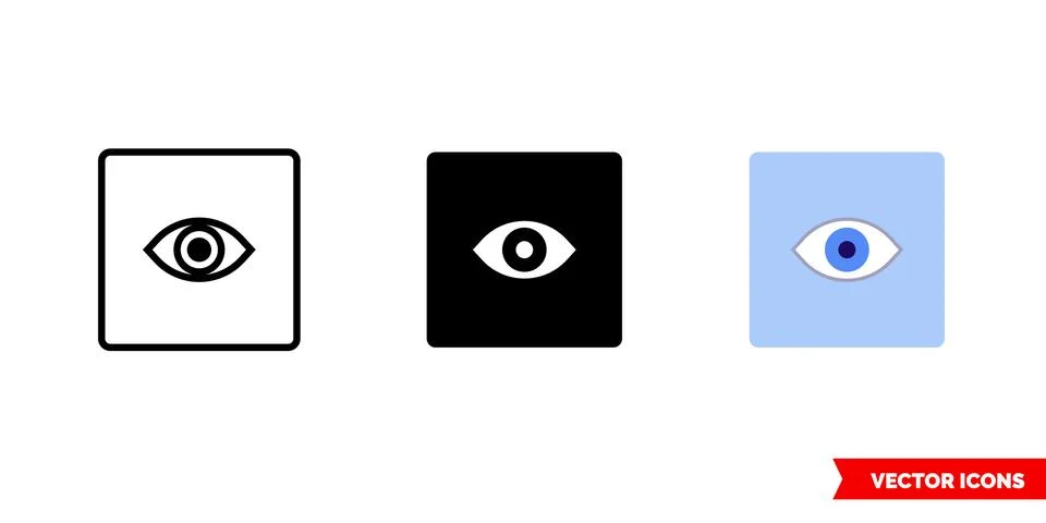 Preview pane icon of 3 types. Isolated vector sign symbol. Stock Illustration