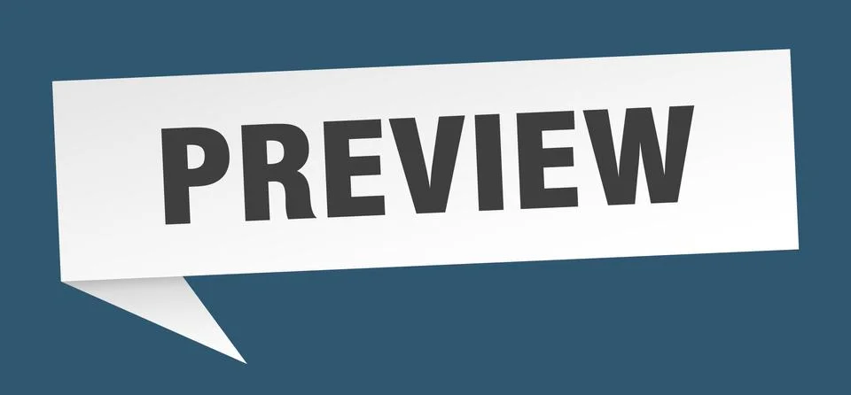 Preview speech bubble. preview ribbon sign. preview banner Stock Illustration
