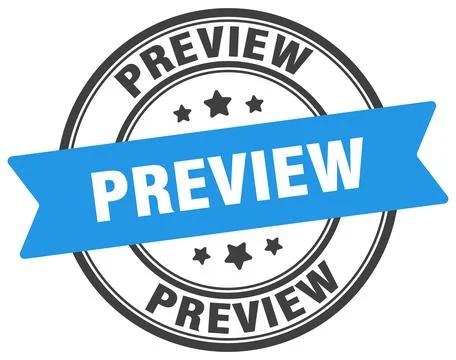Preview stamp. preview label on transparent background. round sign Stock Illustration