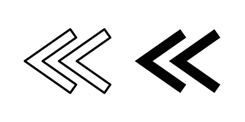 Previous arrow icon illustration. Pixel perfect vector graphics Stock Illustration