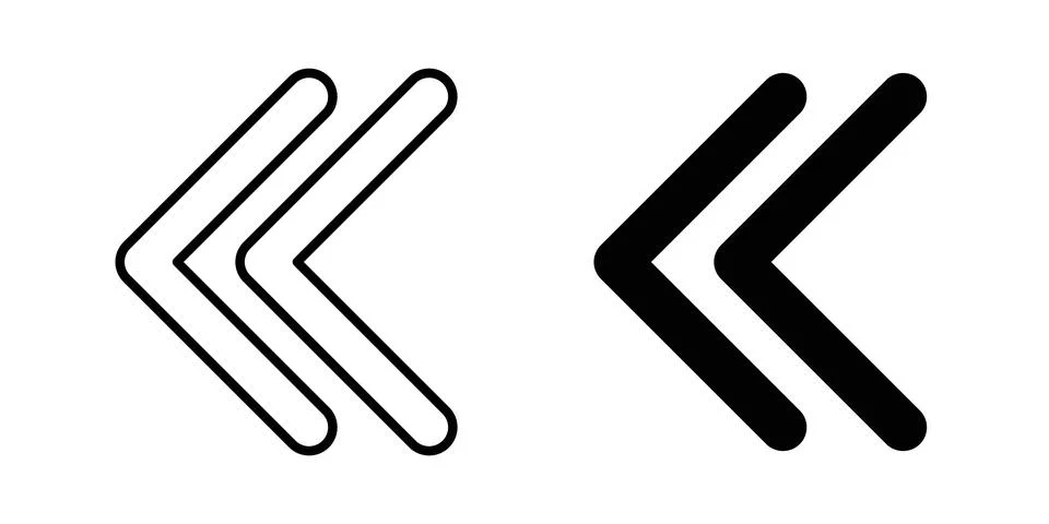 Previous arrow icon thin line and clipart style vector set イラスト素材