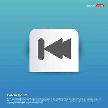Previous, back icon - Blue Sticker button Stock Illustration