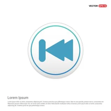 Previous, back icon - white circle button Stock Illustration