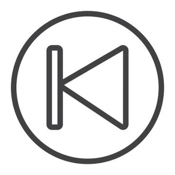 Previous button line icon, web and mobile, audio Stock Illustration